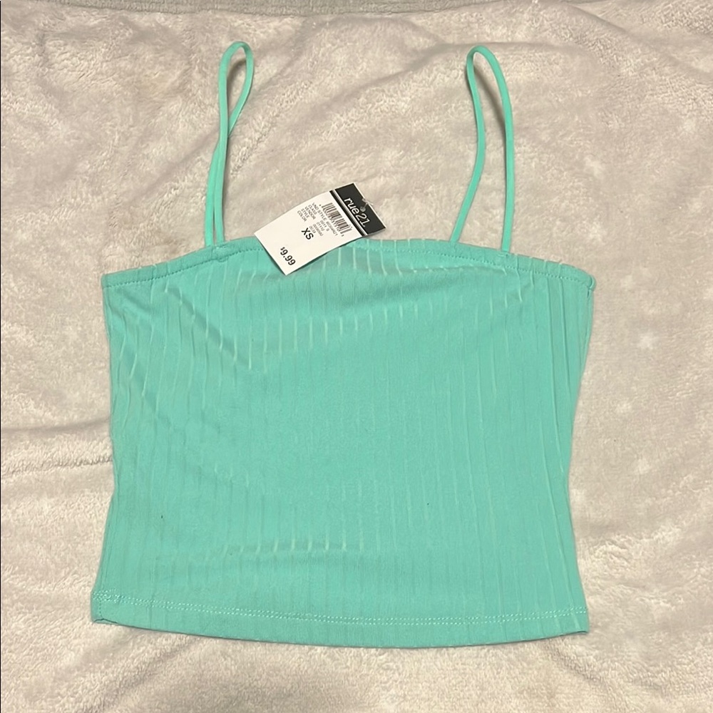 Mint Green Ribbed Cami Top